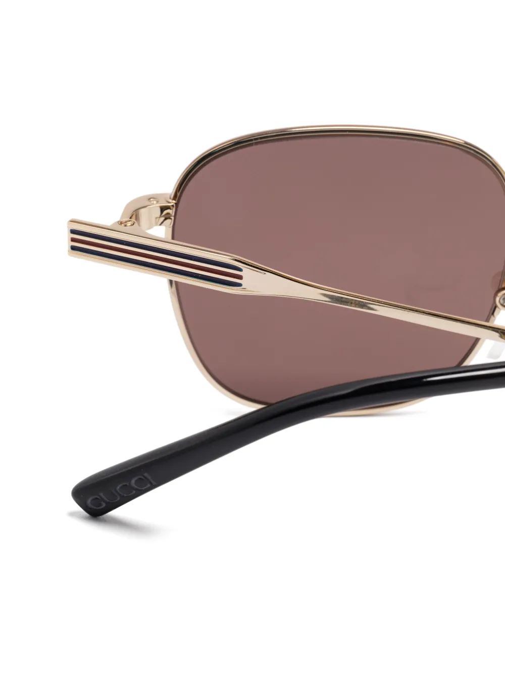 Gucci Eyewear Zonnebril met vierkant montuur Goud