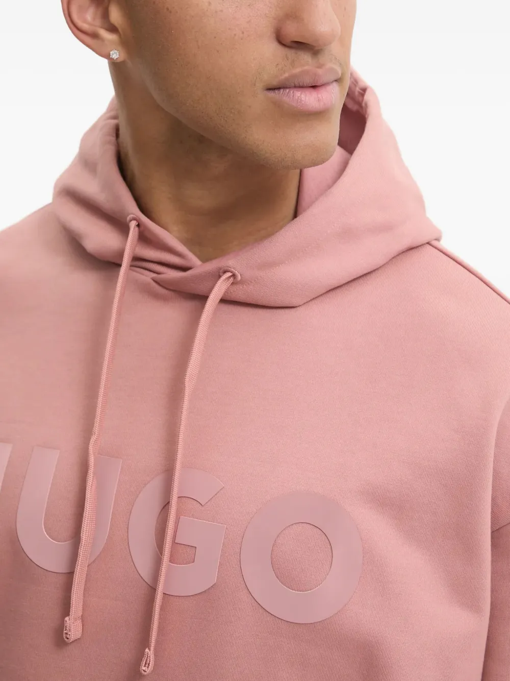 HUGO Hoodie met logo-reliëf Roze