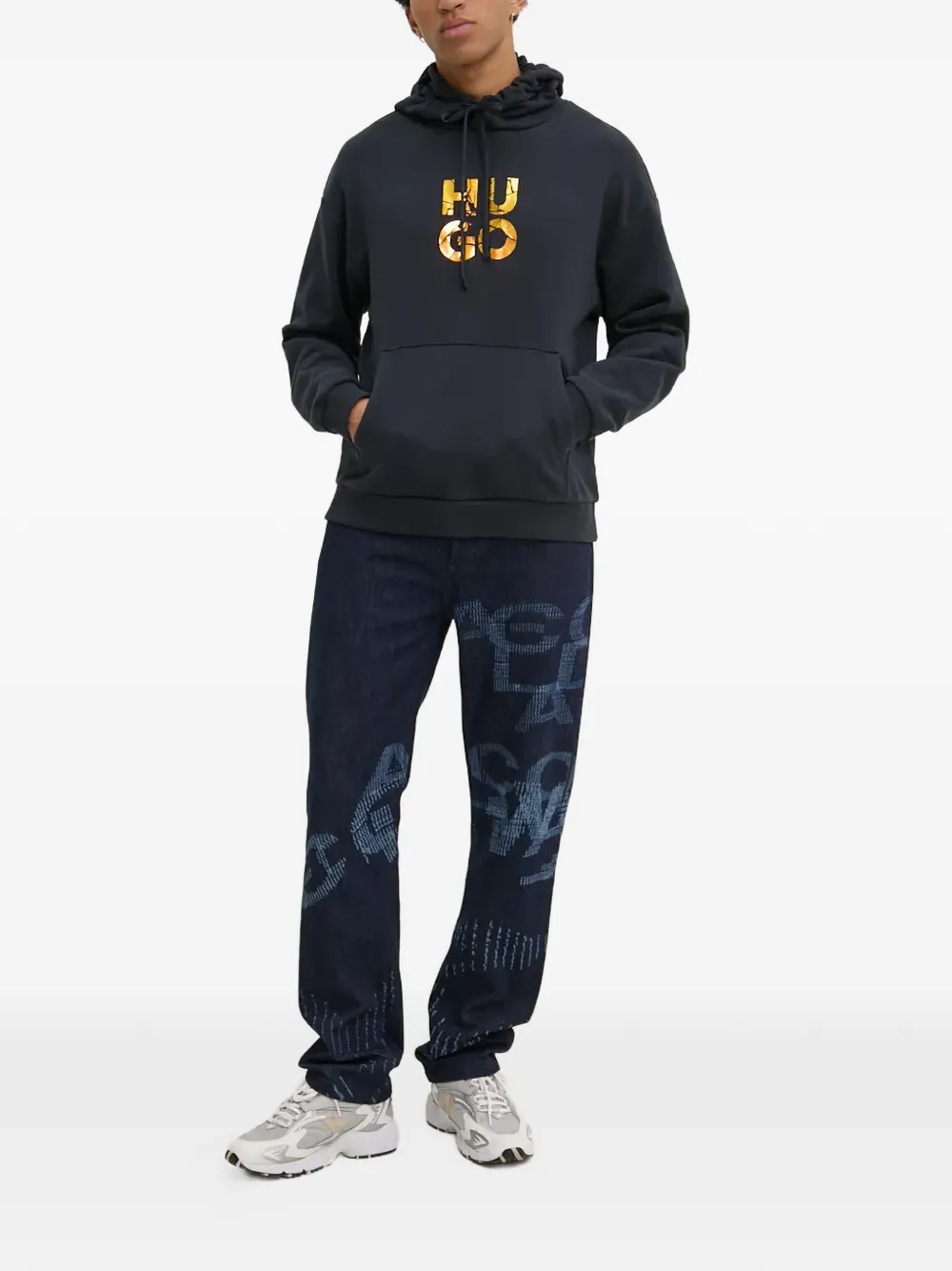 HUGO Diridood drawstring logo hoodie | Hoodies | Image 2