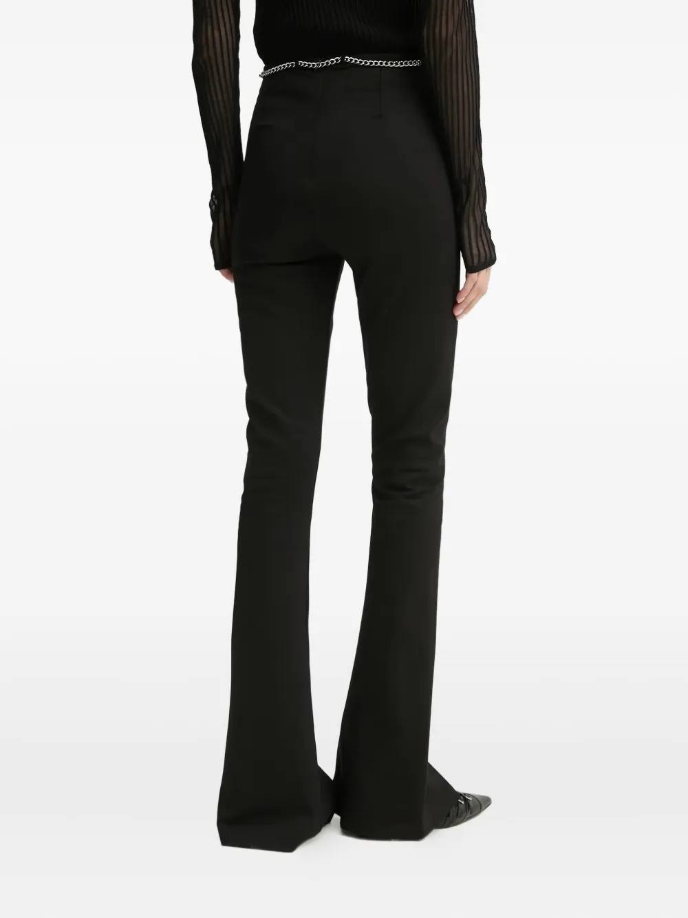 HUGO chain-embellished flared trousers - Zwart