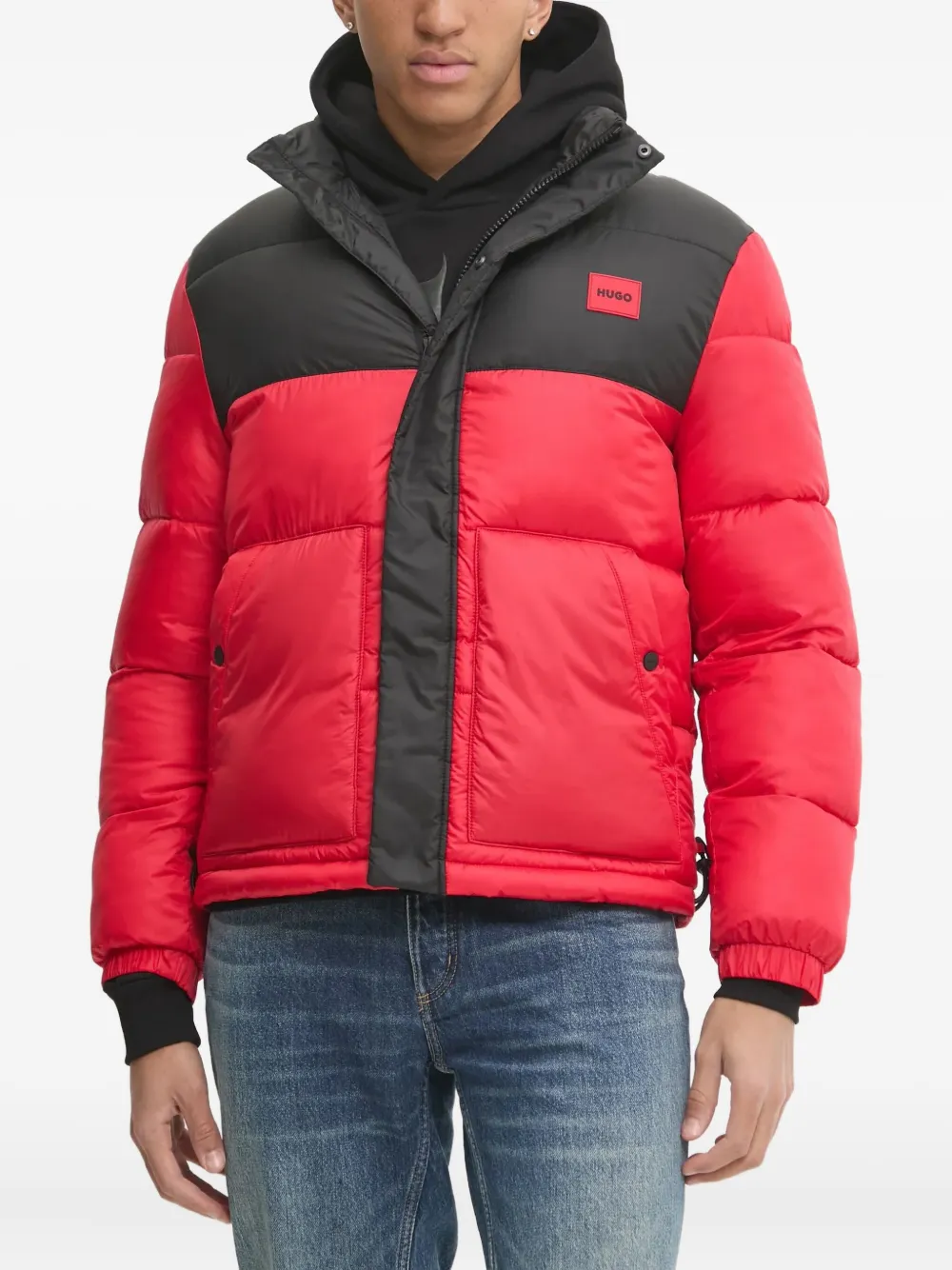 HUGO colour-block padded jacket | Red | Image 1