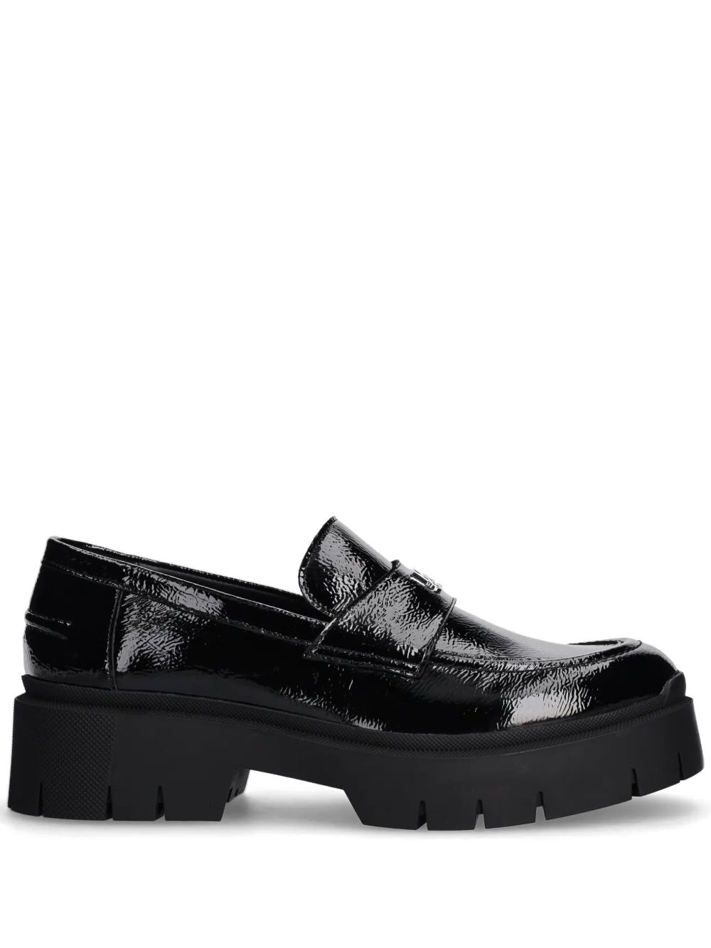 HUGO Leren loafers Zwart