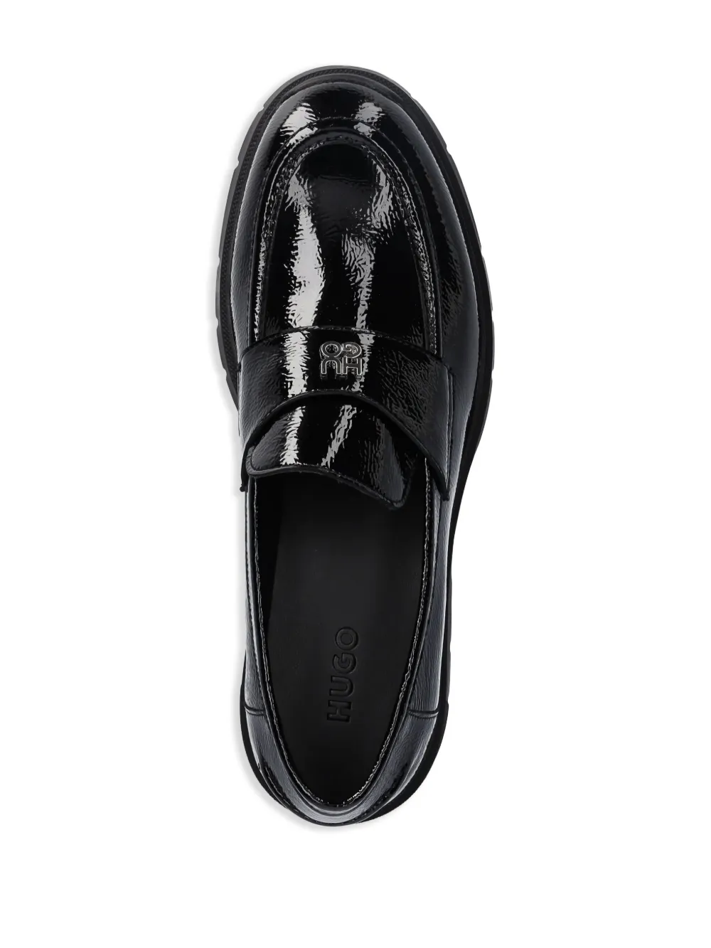 HUGO chunky leather loafers Black