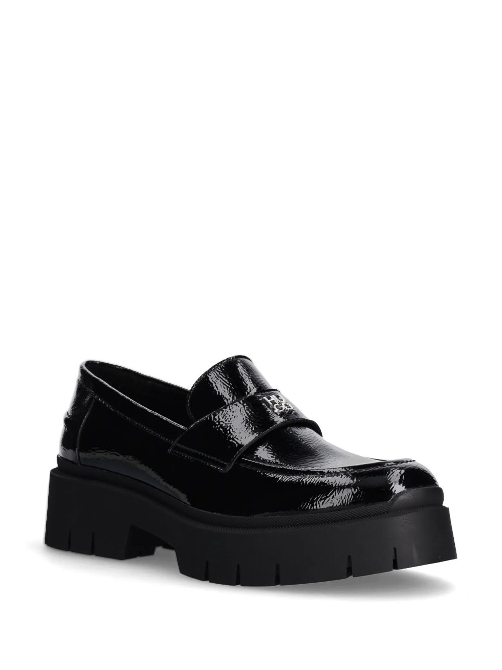 HUGO chunky leather loafers - Zwart