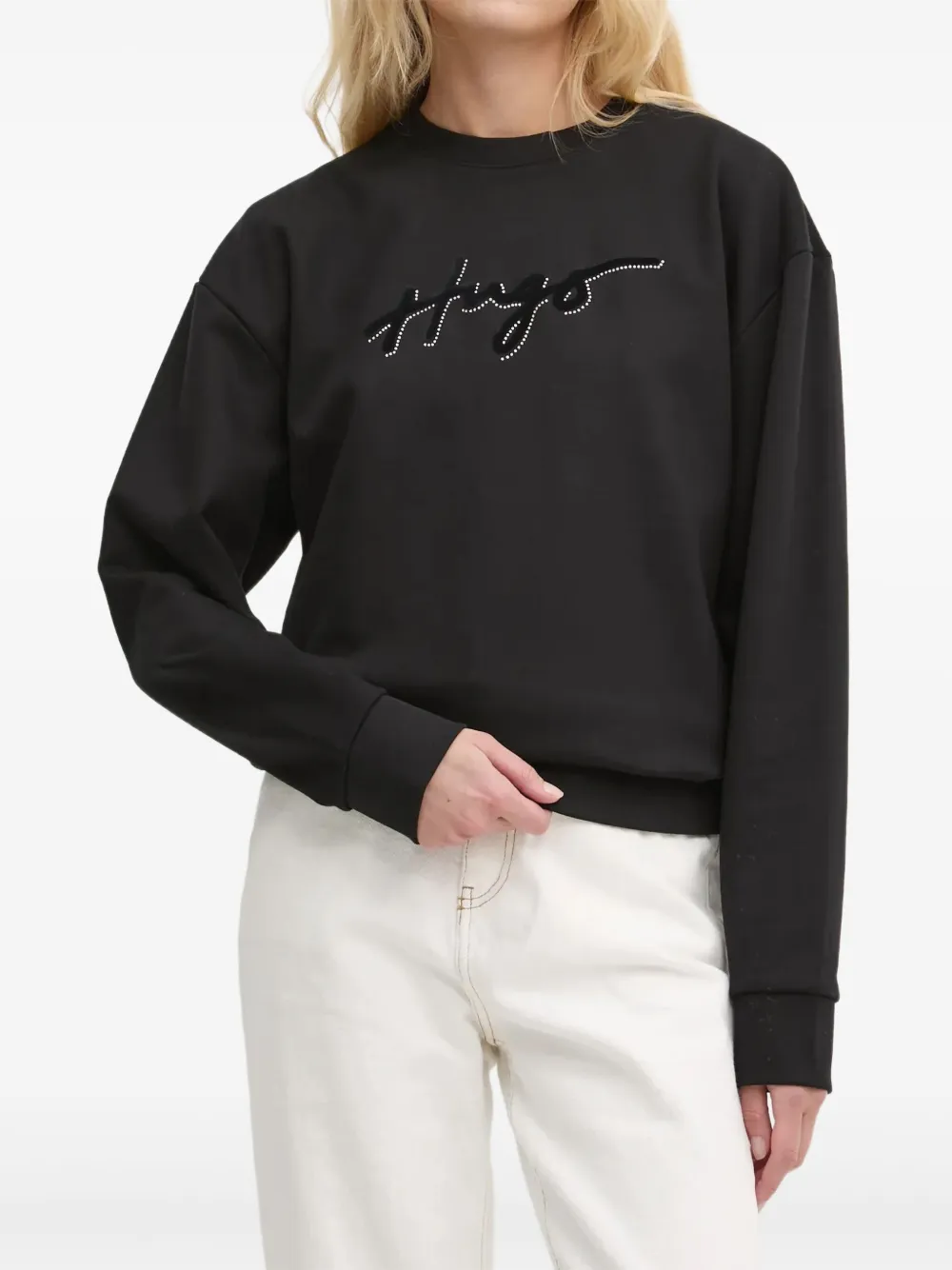 HUGO sudadera con aplique del logo | negro | Image 1