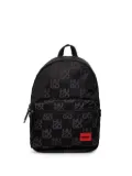 HUGO logo-pattern backpack - Black