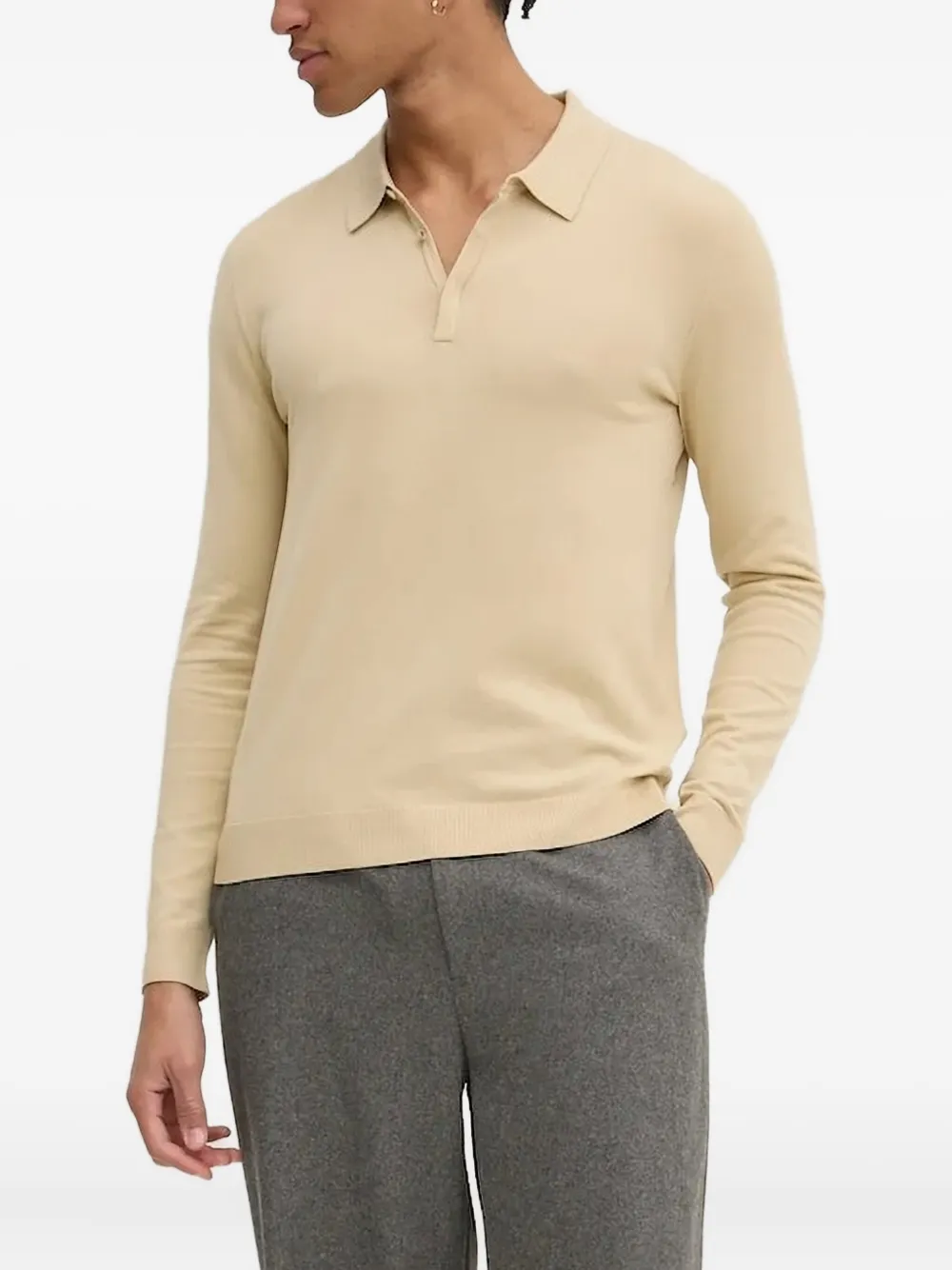 HUGO Polotrui met lange mouwen Beige
