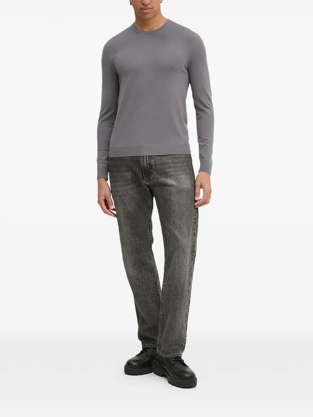 HUGO round-neck long-sleeve sweater | Grey | Image 1