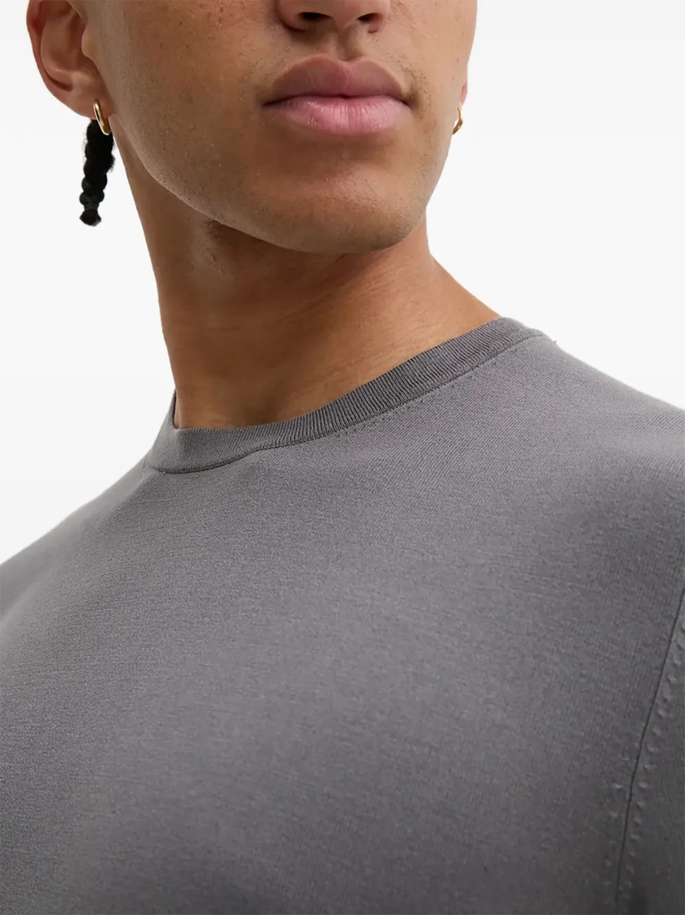 Hugo Boss Round-neck Long-sleeve Sweater In Multi
