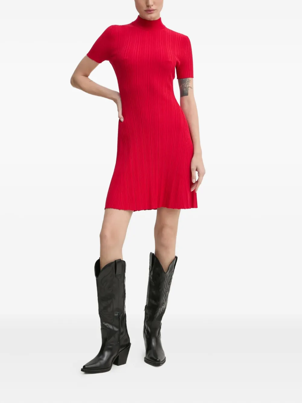 HUGO short-sleeve mini dress - Rood
