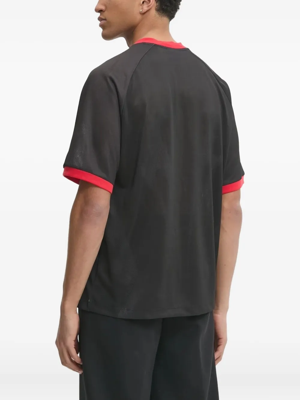HUGO spider-print mesh T-shirt - Zwart
