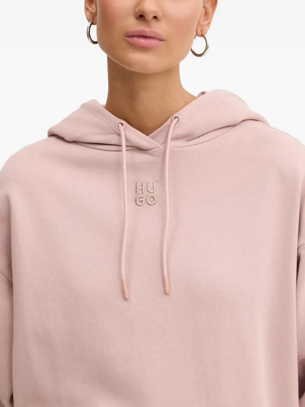 HUGO Hoodie met geborduurd logo - Roze