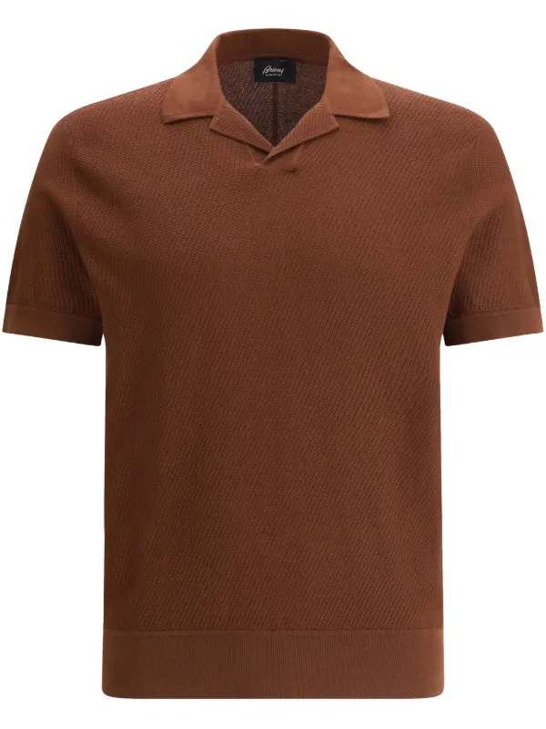 Brioni Jersey Polo Shirt in Brown