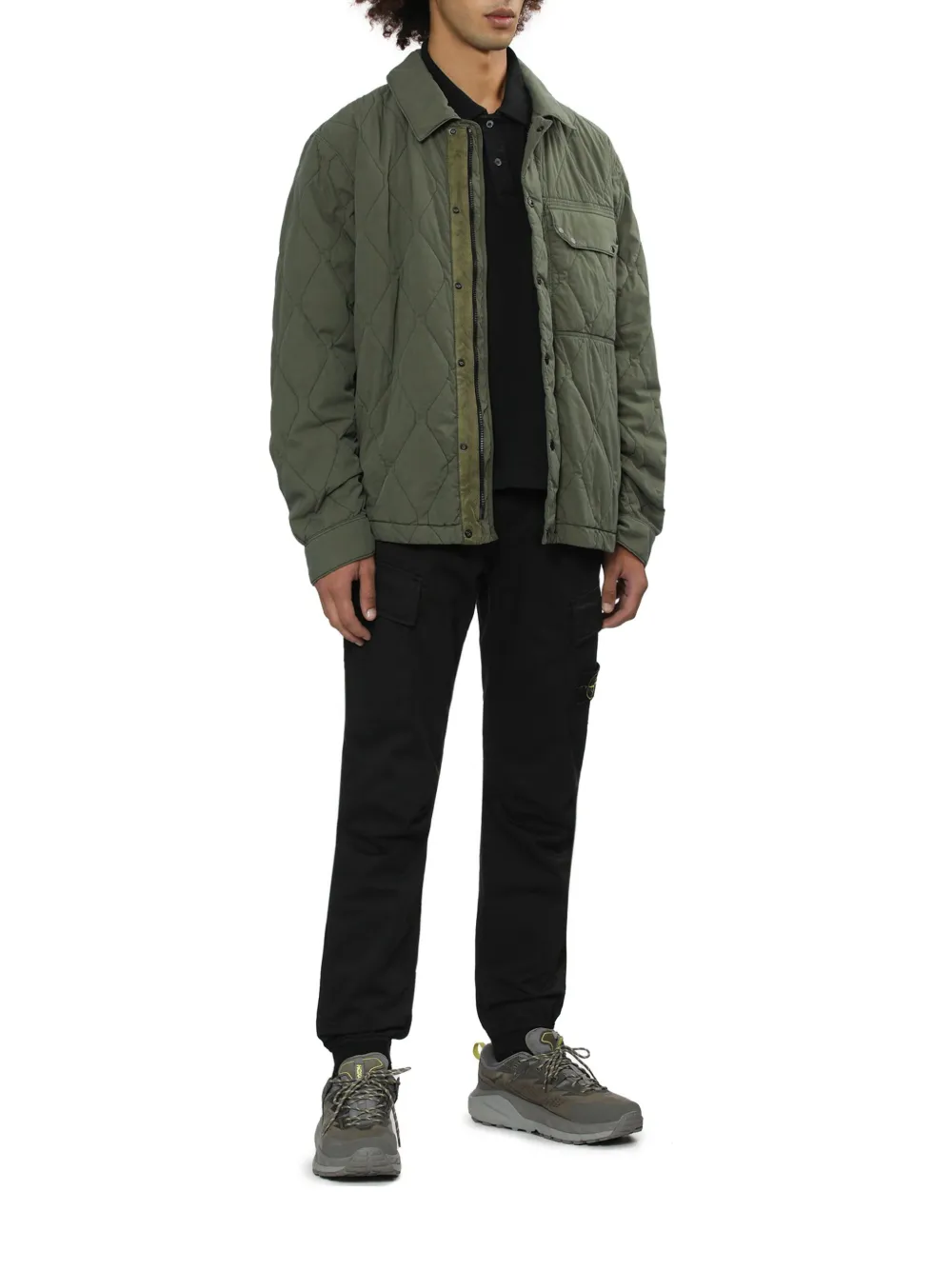 Stone Island Gewatteerd shirtjack - Groen