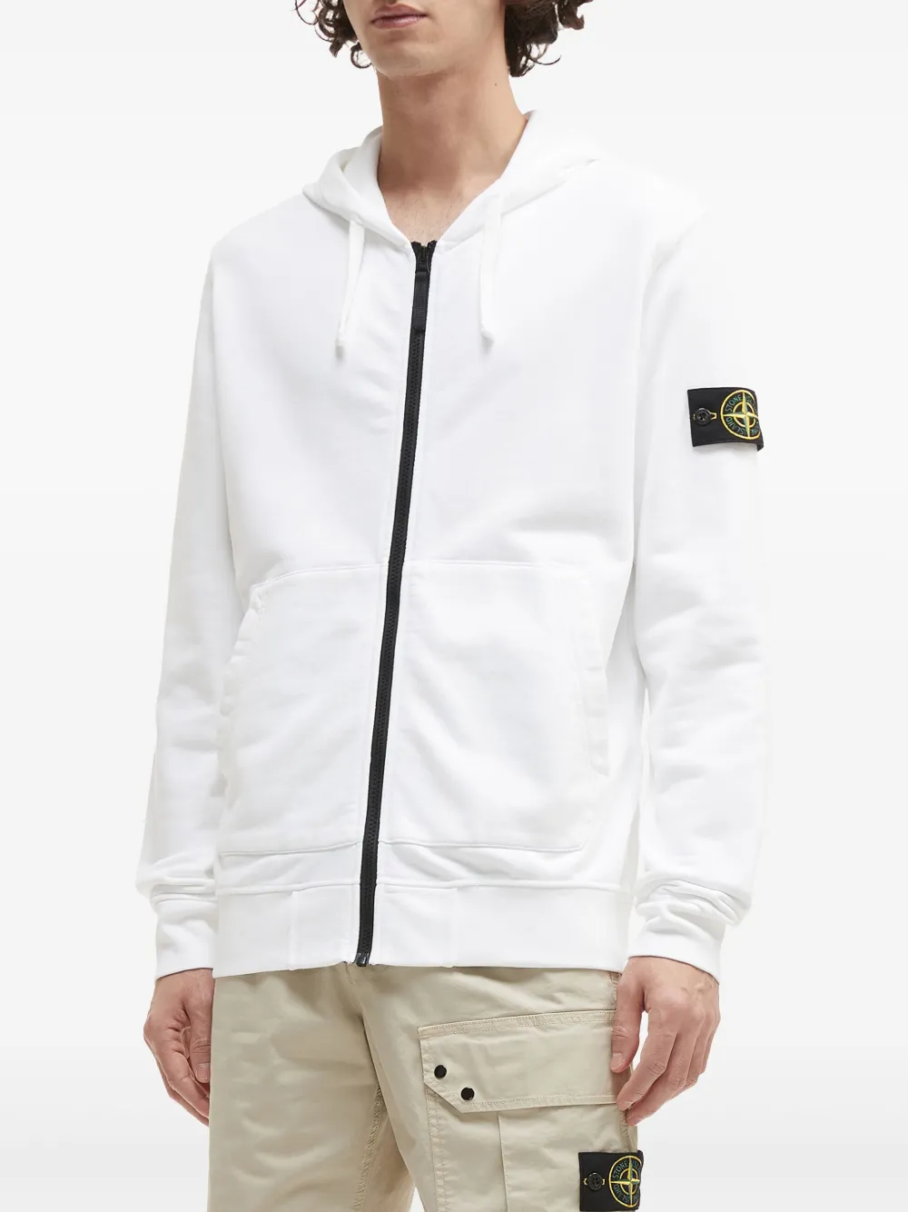 Stone Island Fleece hoodie Wit