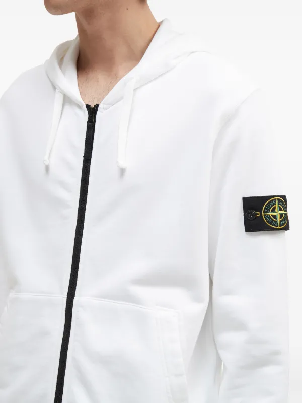 Stone Island Cotton Fleece Hoodie White FARFETCH KW