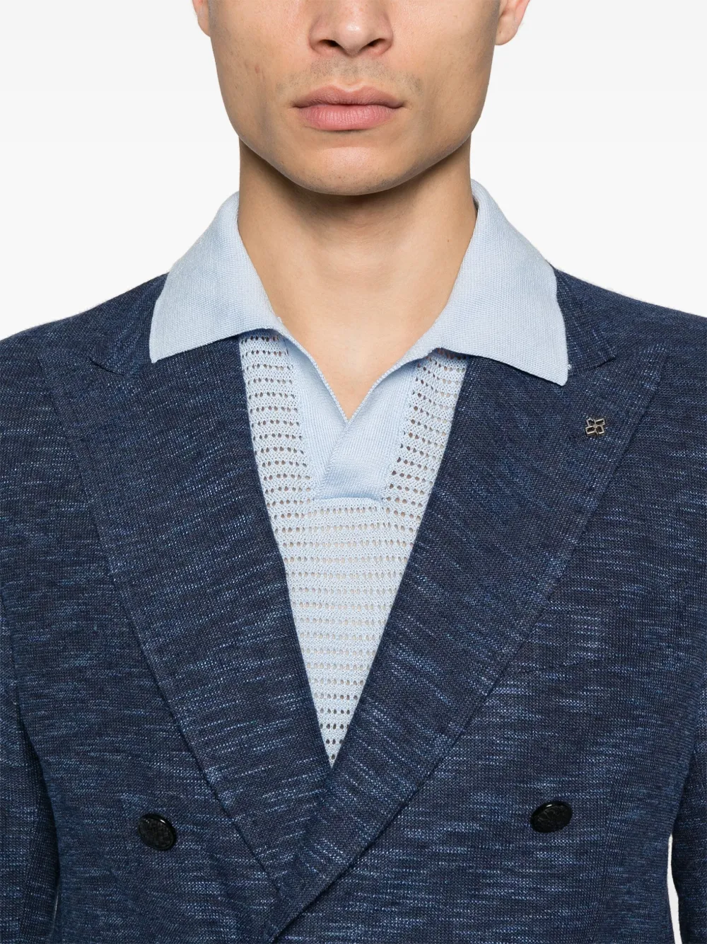 Shop Tagliatore Slub-texture Blazer In Blue