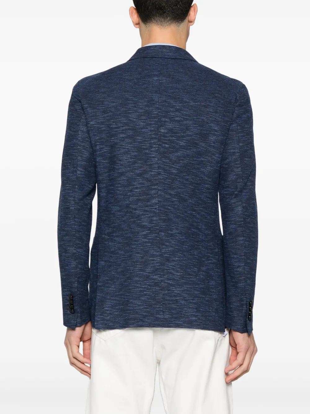 Shop Tagliatore Slub-texture Blazer In Blue