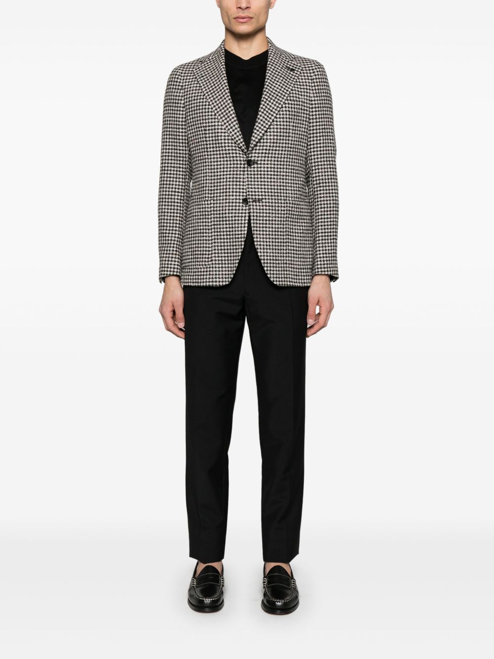 Tagliatore gingham check-pattern blazer - Zwart