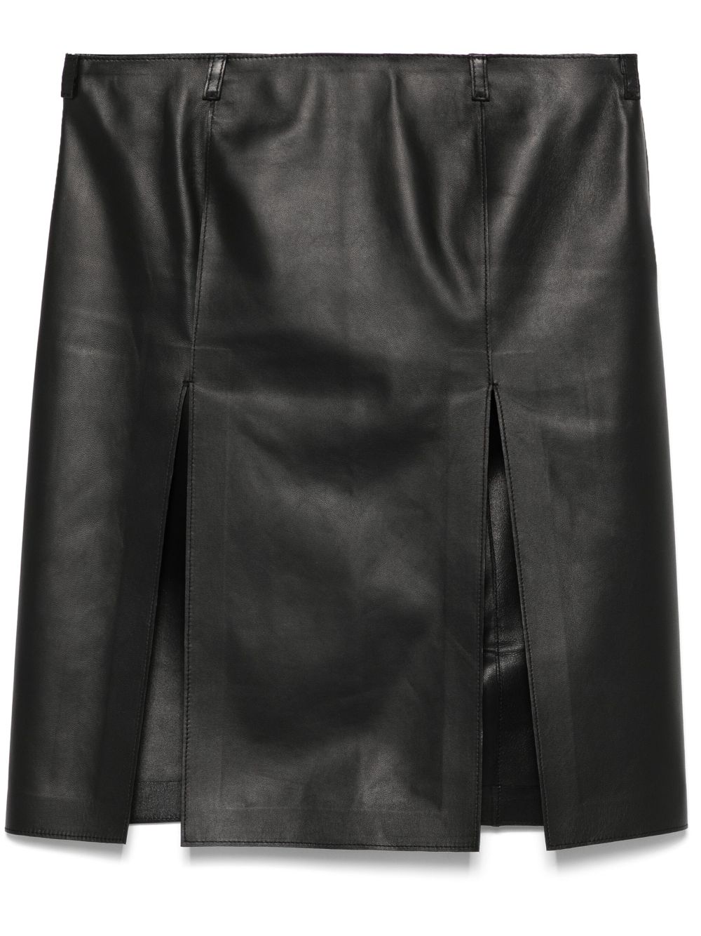 The Attico leather mini skirt - Black