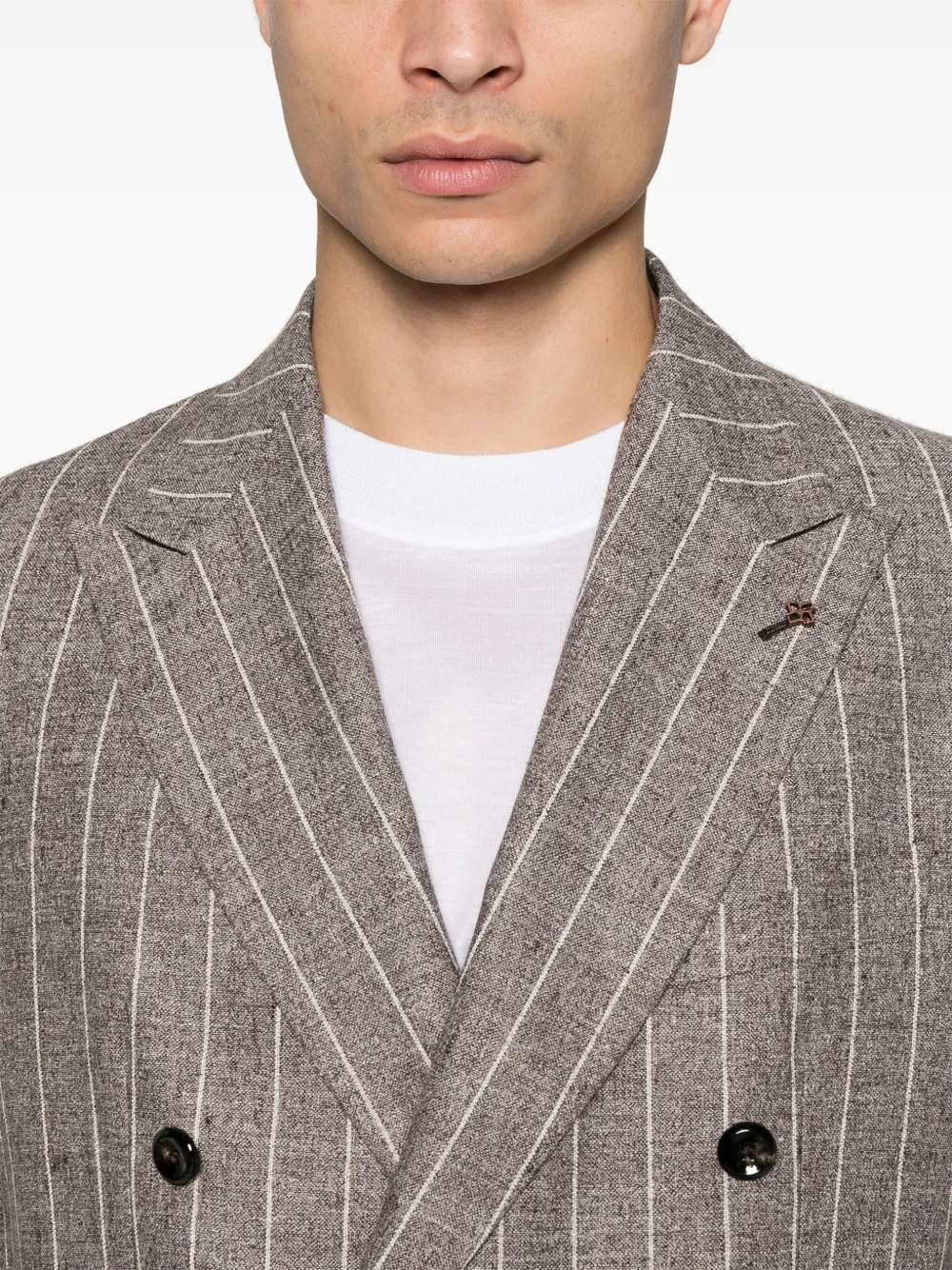 Tagliatore Blazer met krijtstreep Bruin
