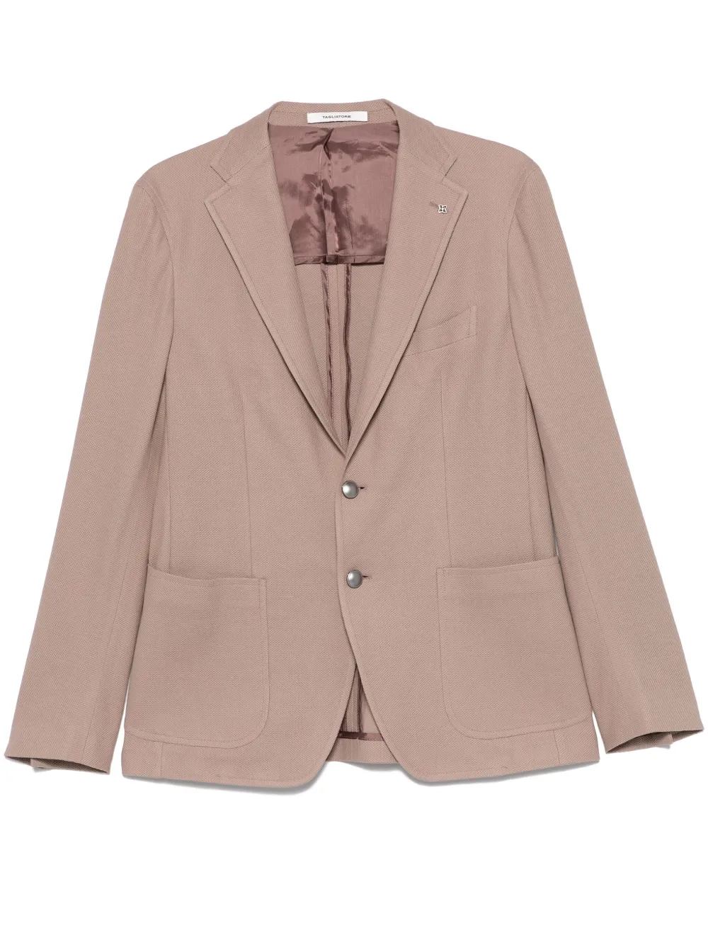 Shop Tagliatore Honeycomb-knit Blazer In Brown