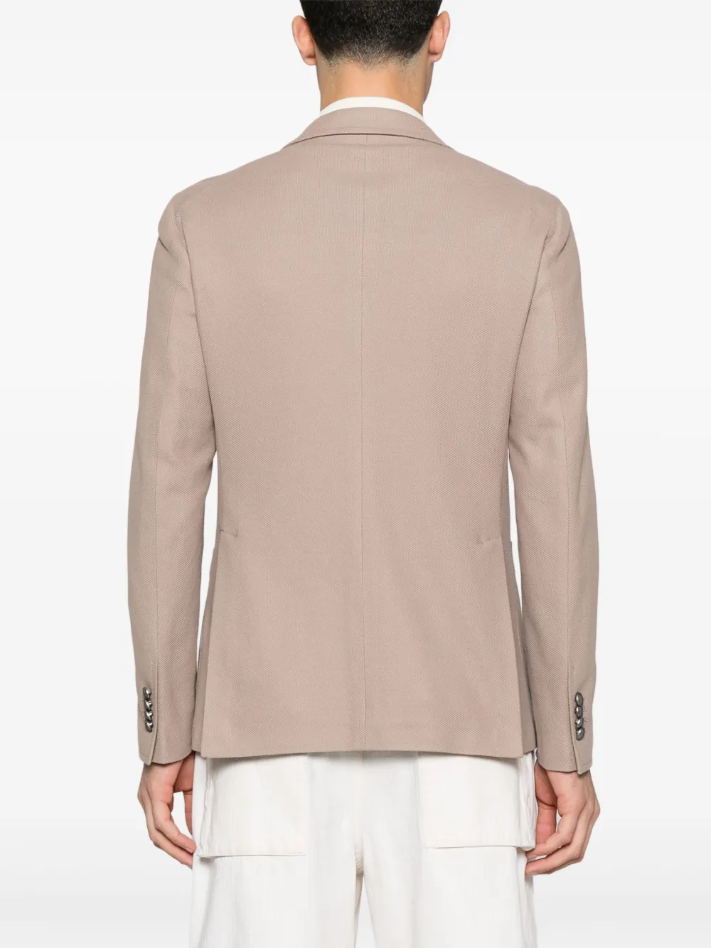 Shop Tagliatore Honeycomb-knit Blazer In Brown