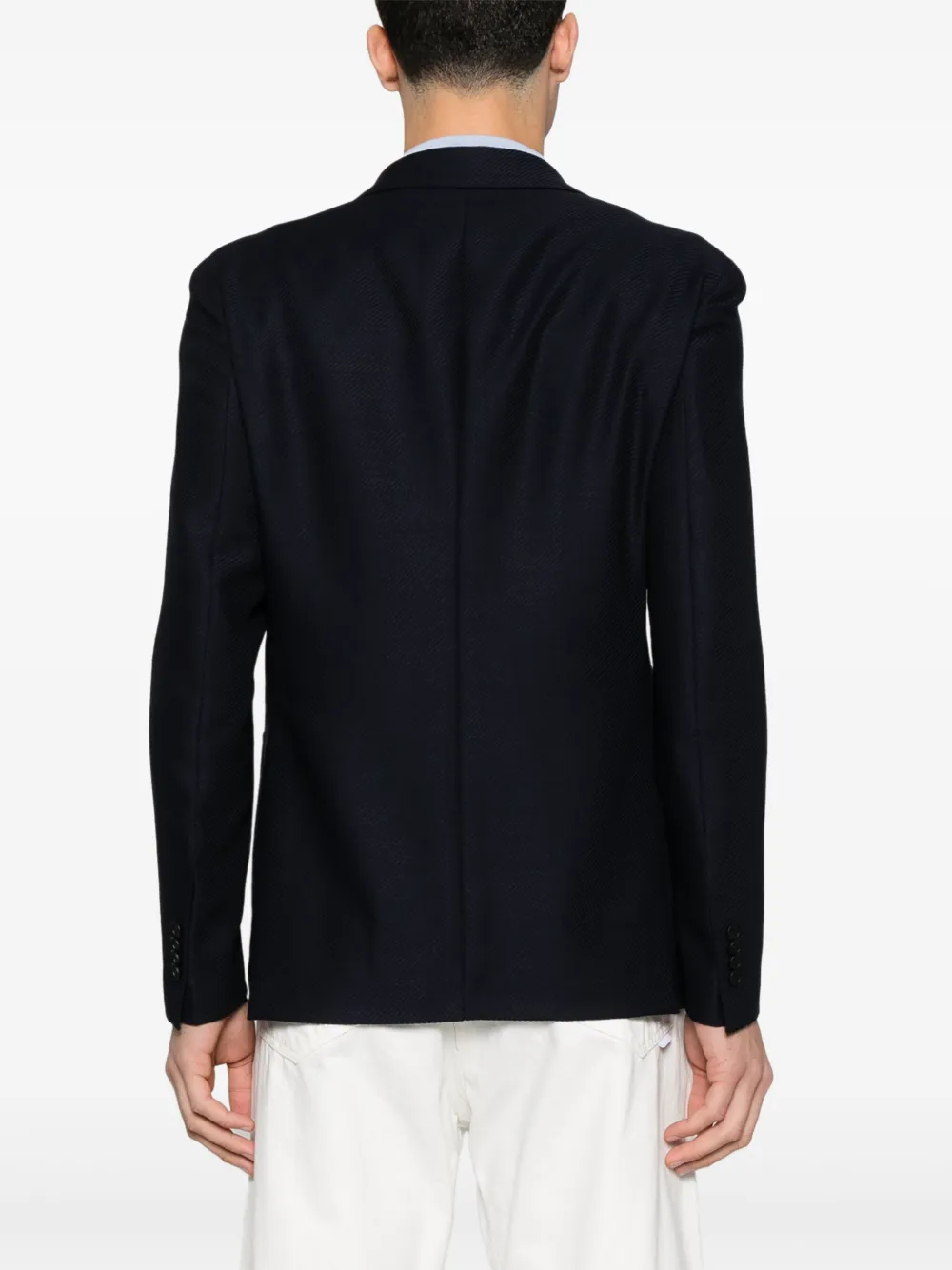Shop Tagliatore Twill-weave Blazer In Blue