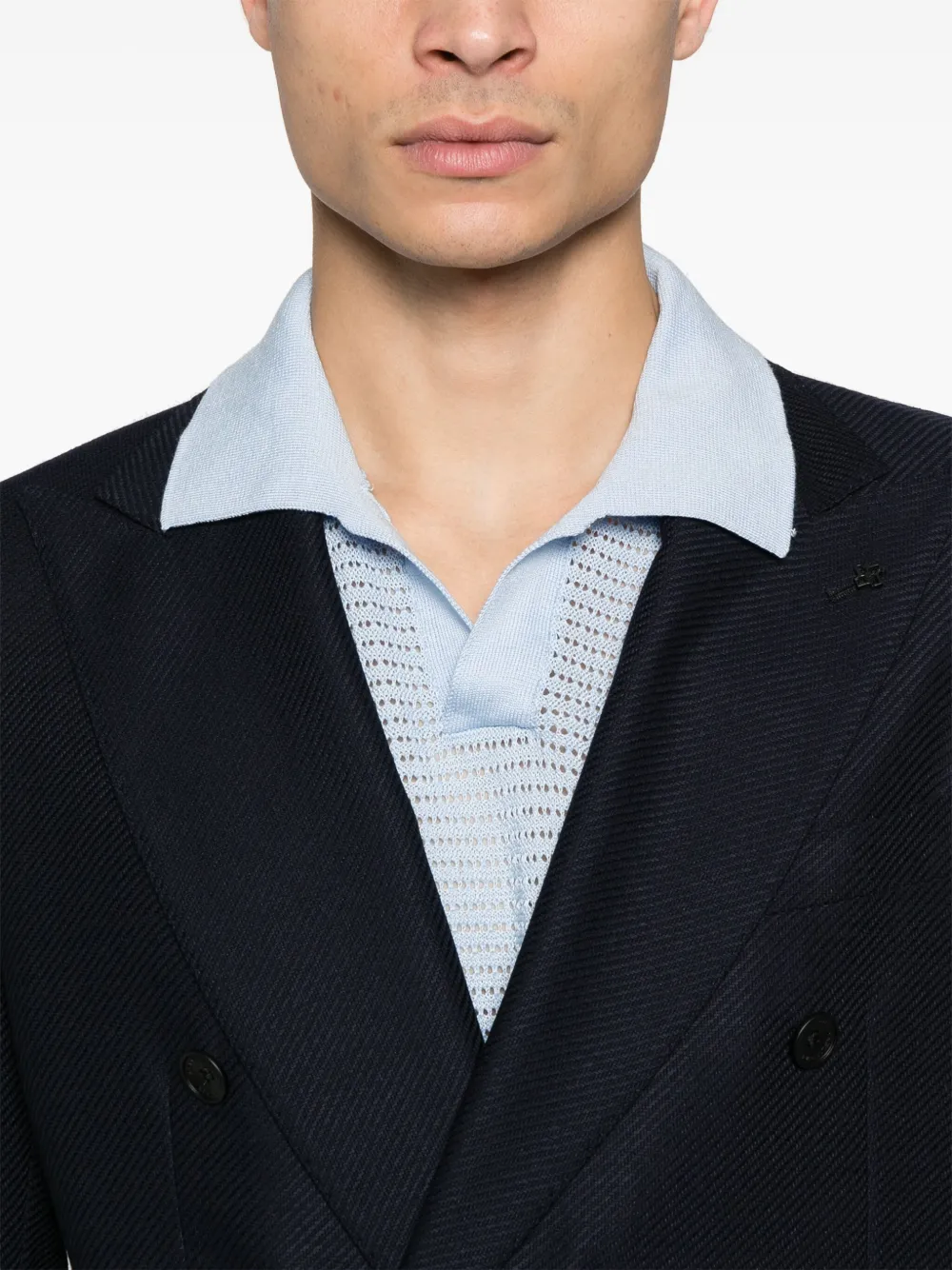 Shop Tagliatore Twill-weave Blazer In Blue