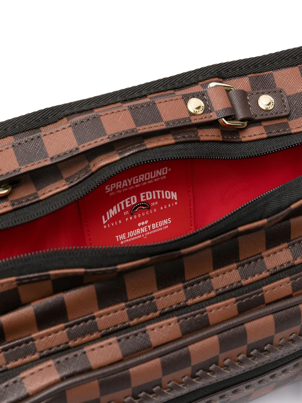 Sprayground Geruite heuptas met logo-reliëf Zwart