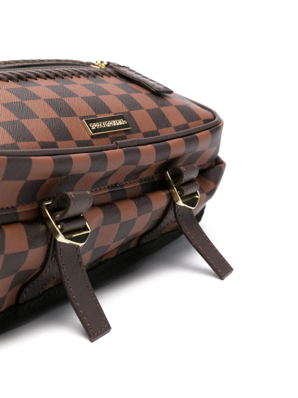 Sprayground Geruite heuptas met logo-reliëf Zwart