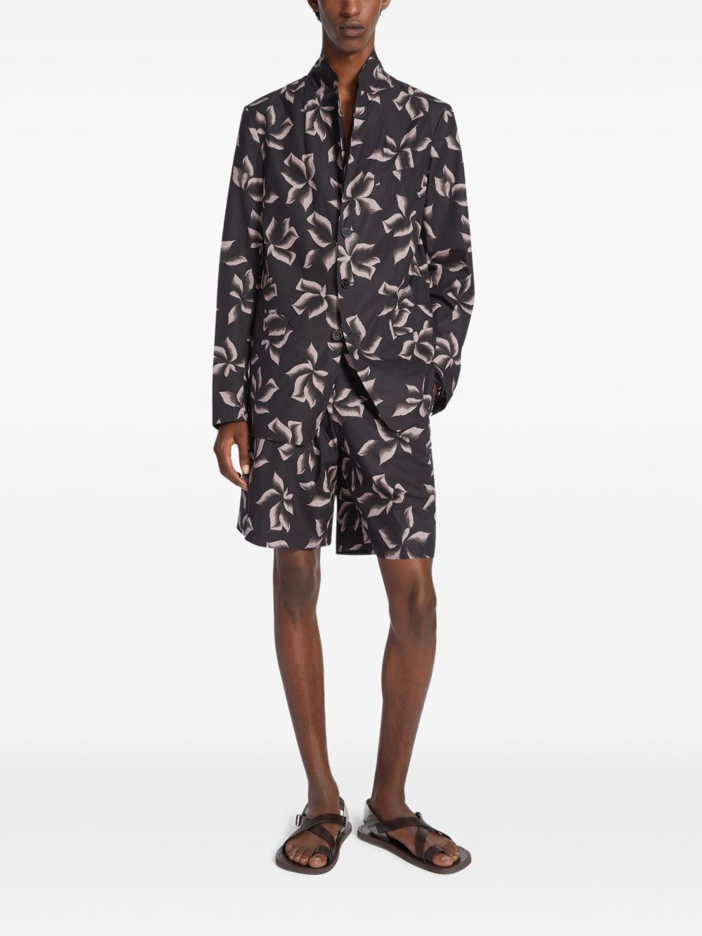 DRIES VAN NOTEN printed cotton shots - Bruin