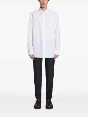 Dries Van Noten バンドカラーシャツ DRIES VAN NOTEN ノーカラーシャツ バンドカラー シャツ