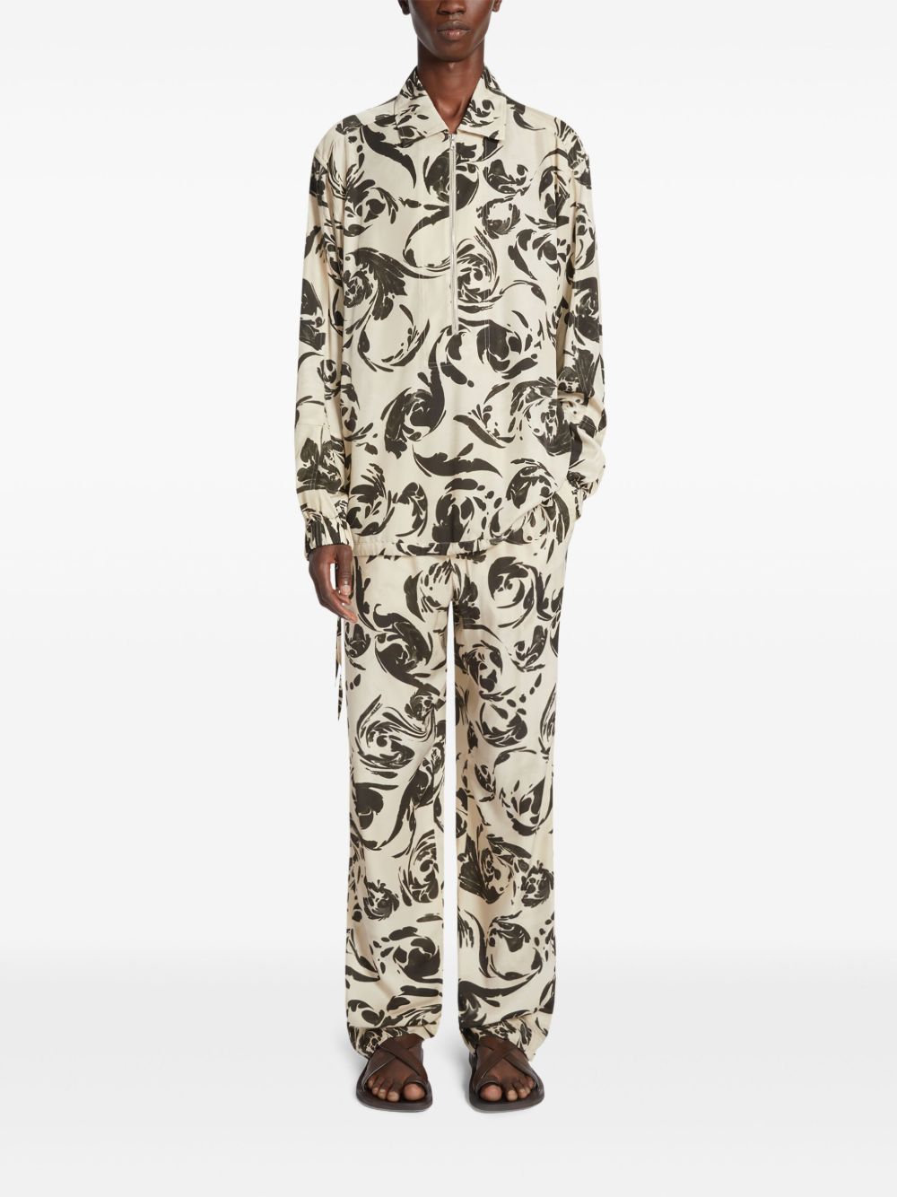 DRIES VAN NOTEN graphic-print shirt - Zwart