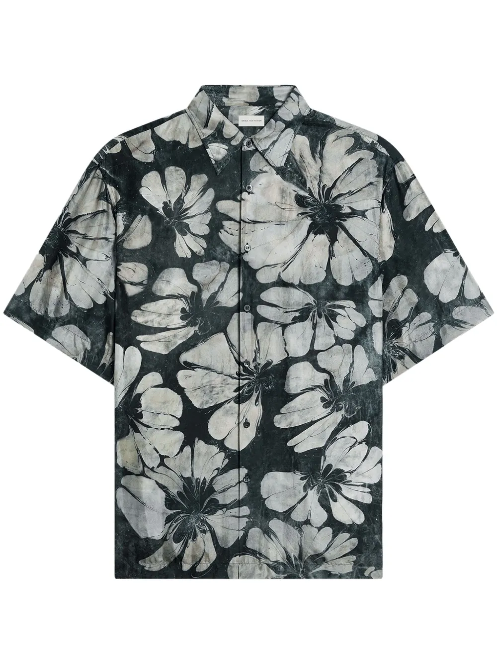 DRIES VAN NOTEN silk short sleeve shirt Groen