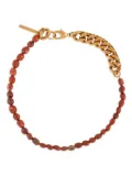 DRIES VAN NOTEN stone chain necklace - Red