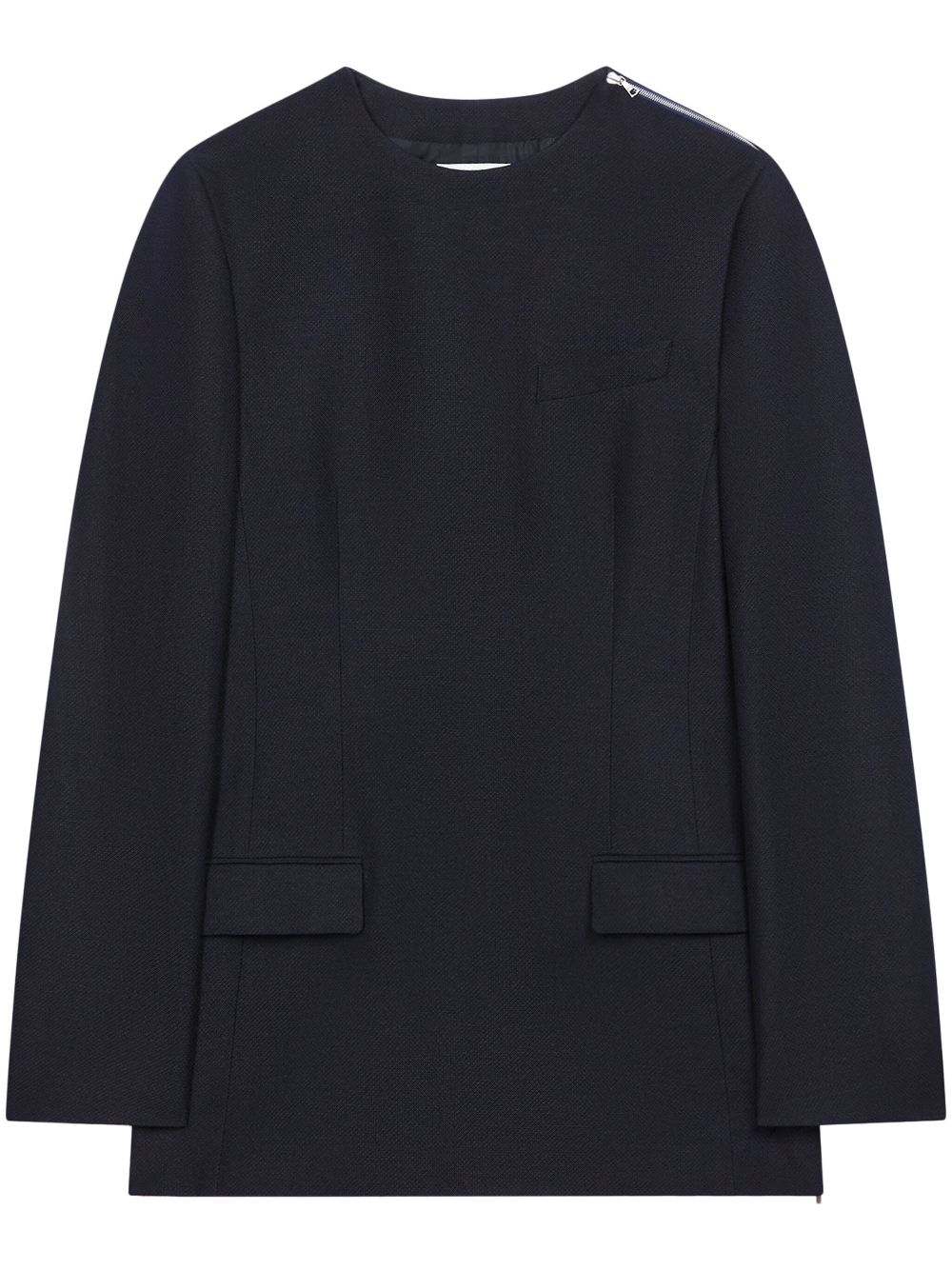 DRIES VAN NOTEN collarless tunic blazer - Blue