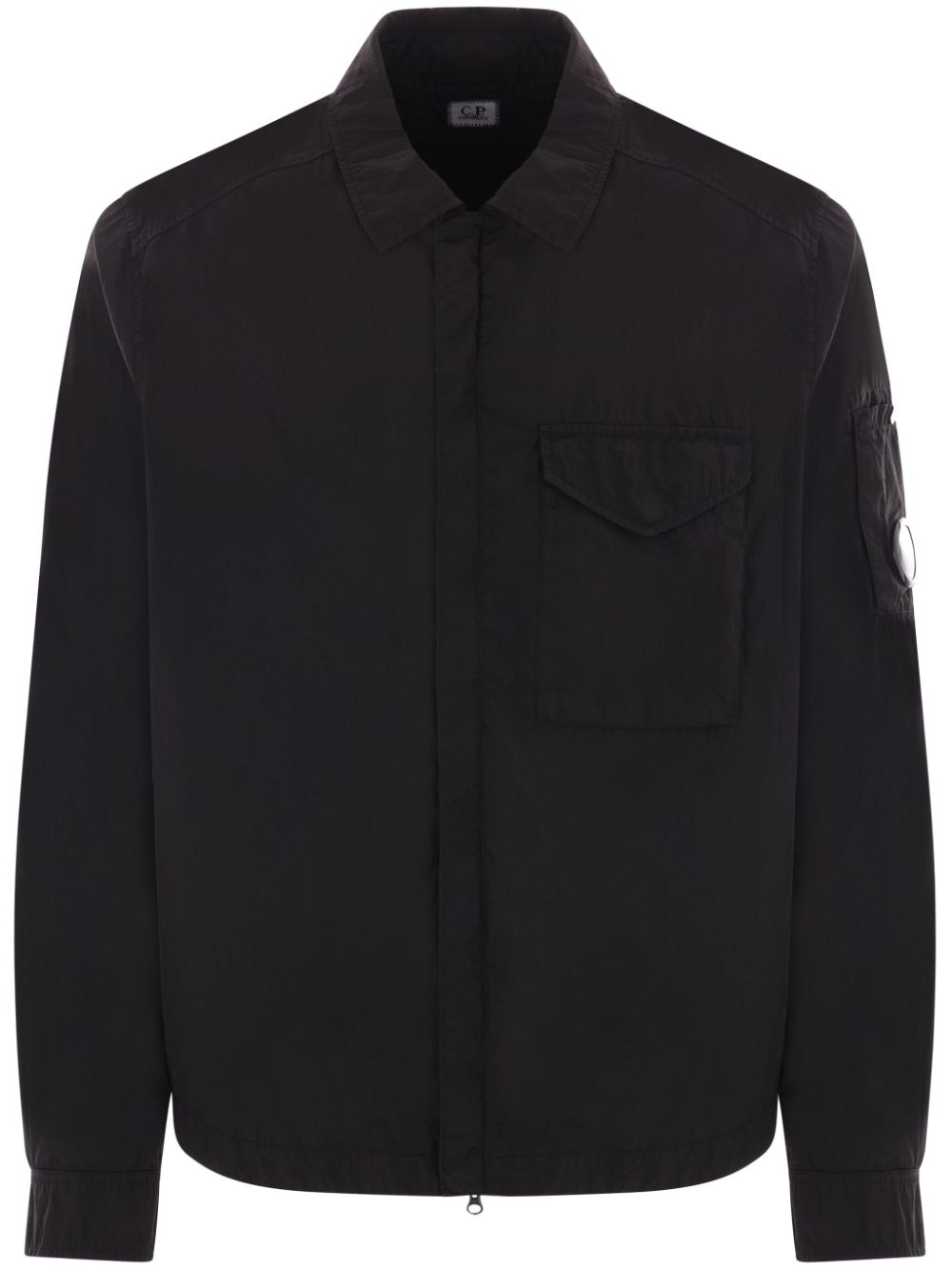 Lens-detailed shirt jacket