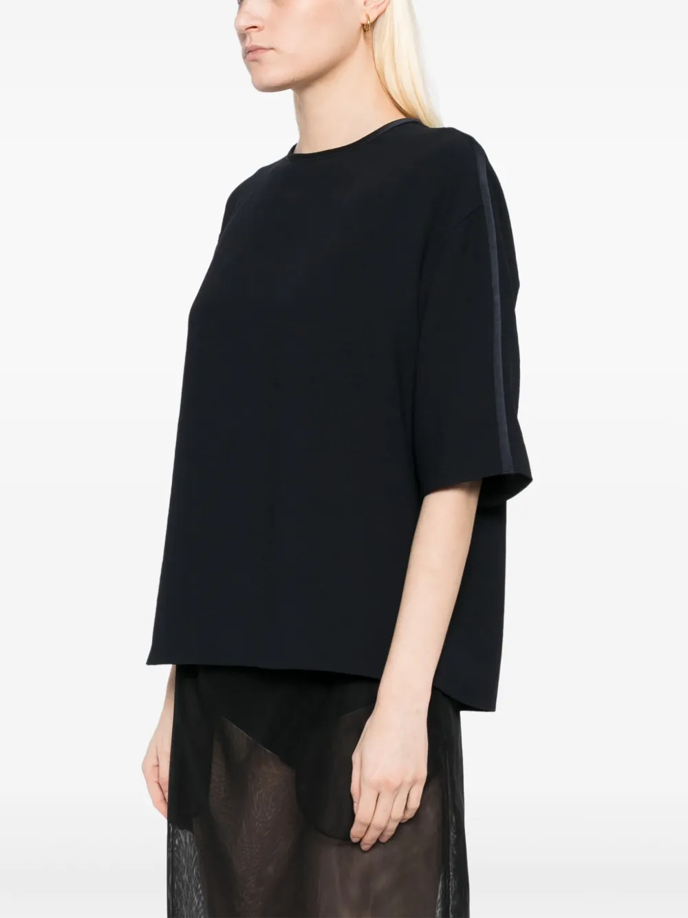 Vince Crêpe T-shirt Zwart
