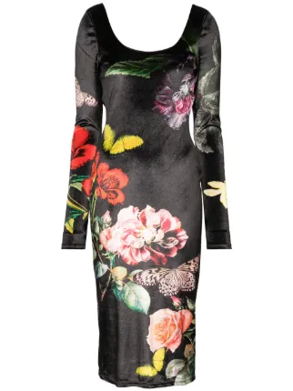 Alice + Olivia Delora Midi Dress | Black | FARFETCH AO