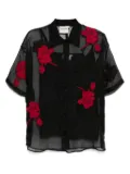 LOVEBIRDS flora patchwork shirt - Black