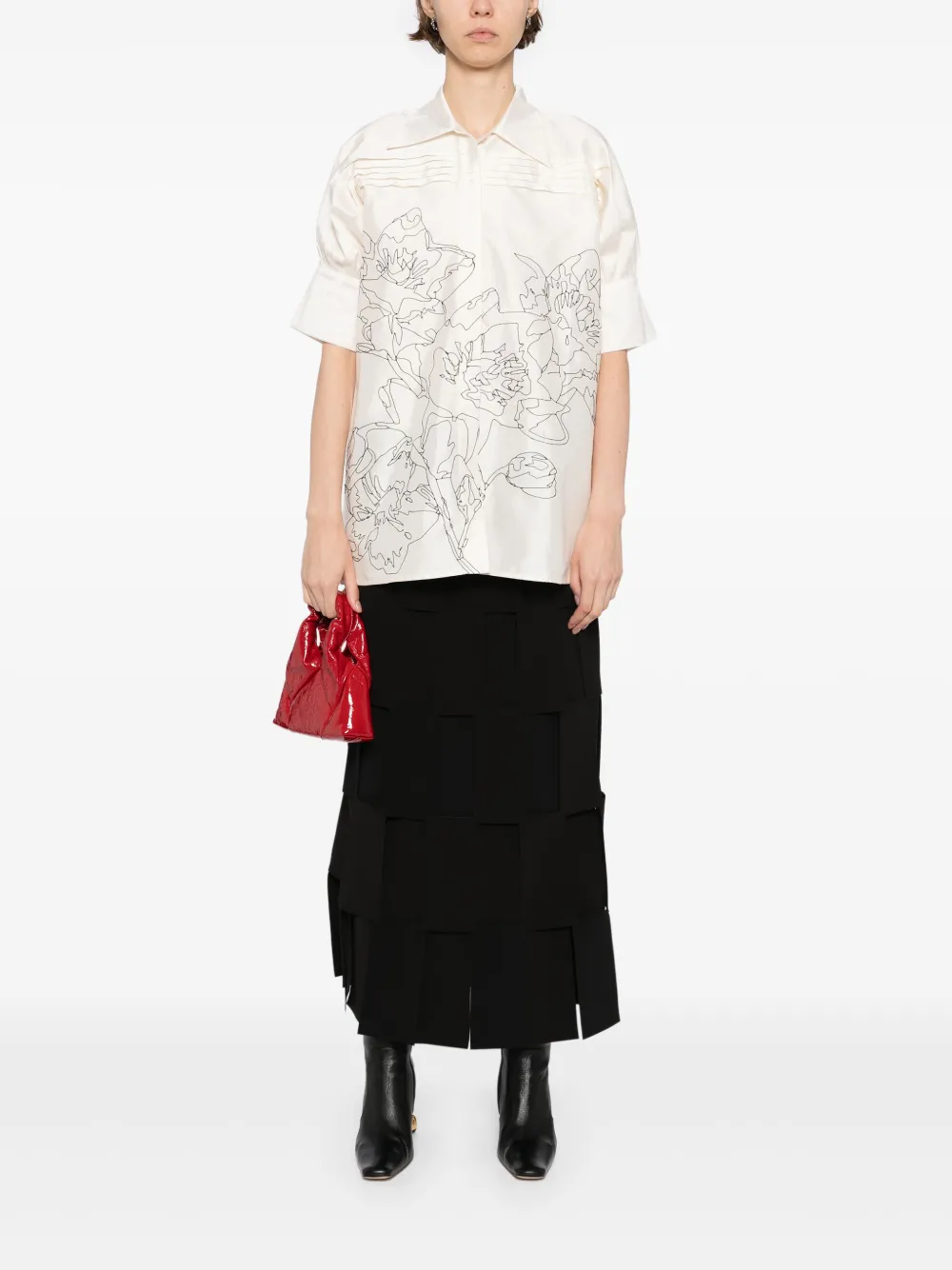 LOVEBIRDS Taffeta blouse - Wit