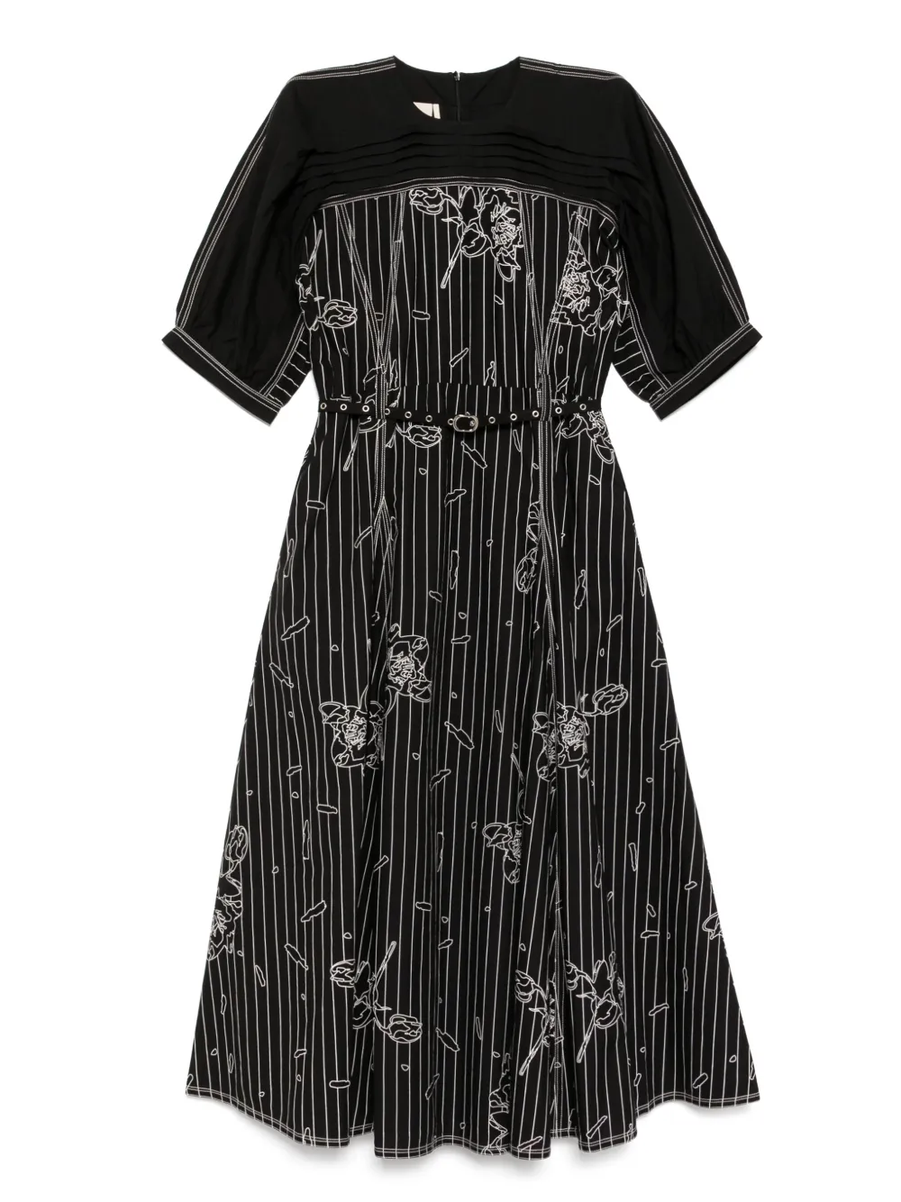 printed raglan-sleeved dress