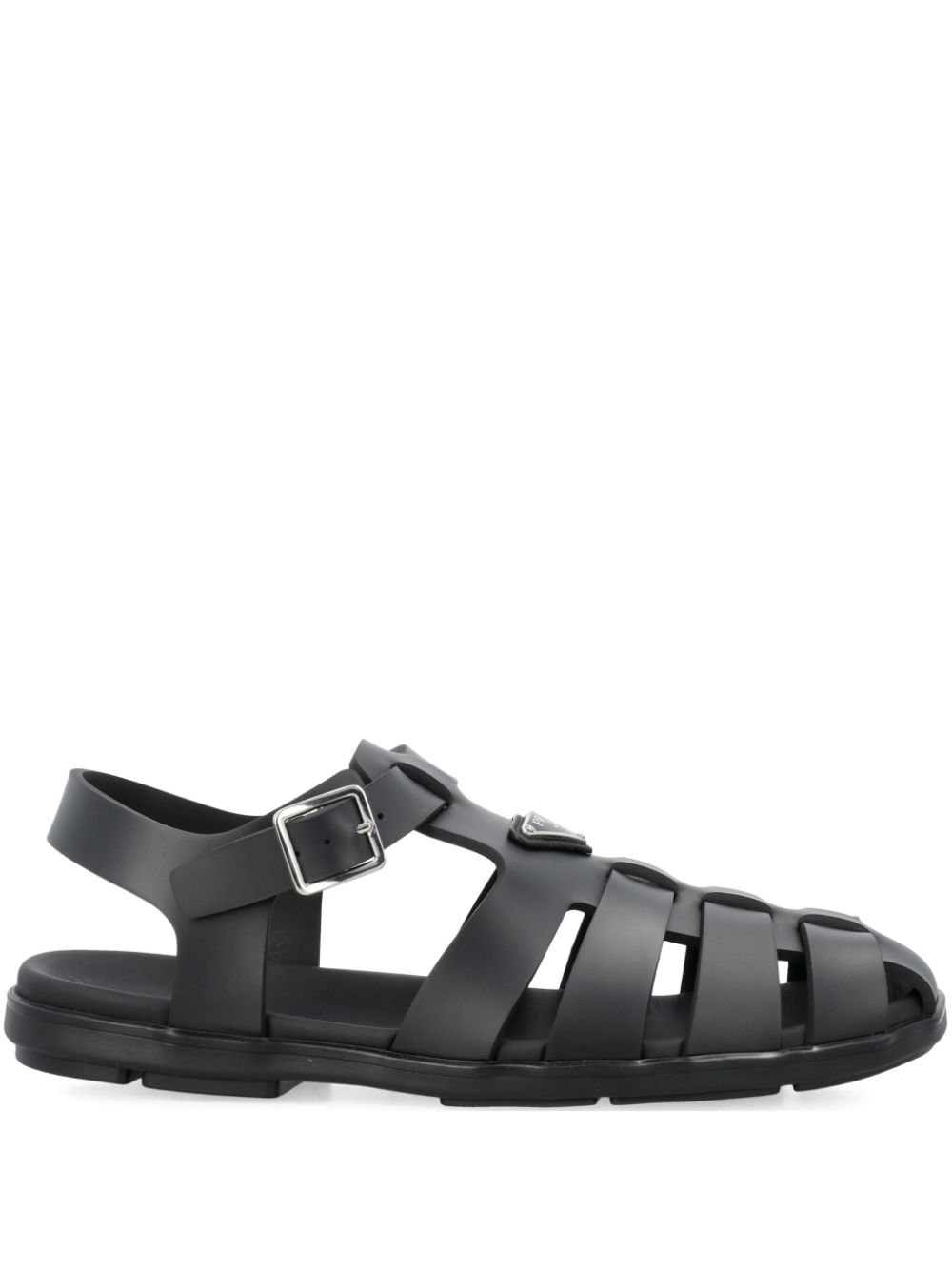 Prada cage fisherman sandals Zwart