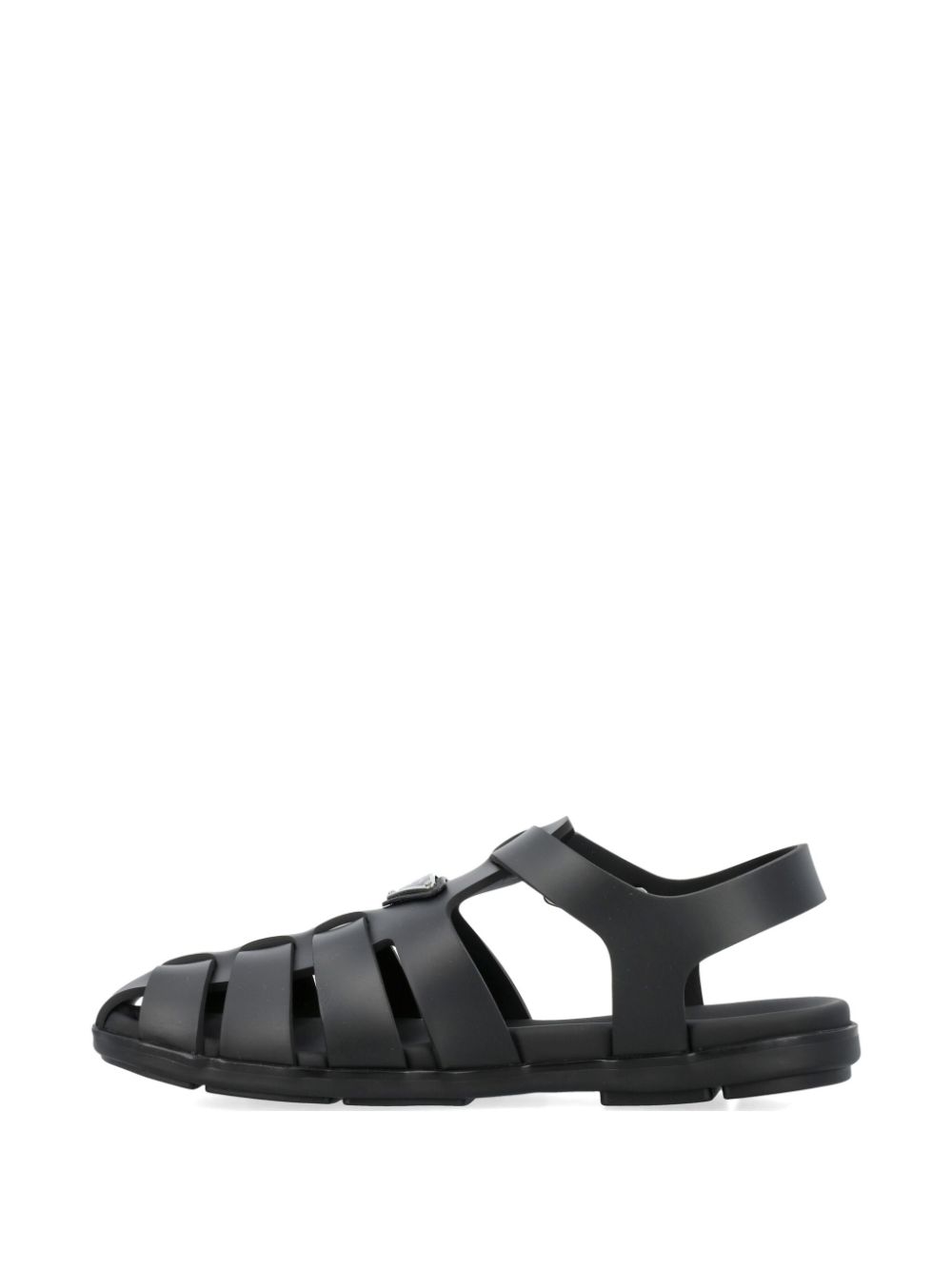 Prada cage fisherman sandals Zwart