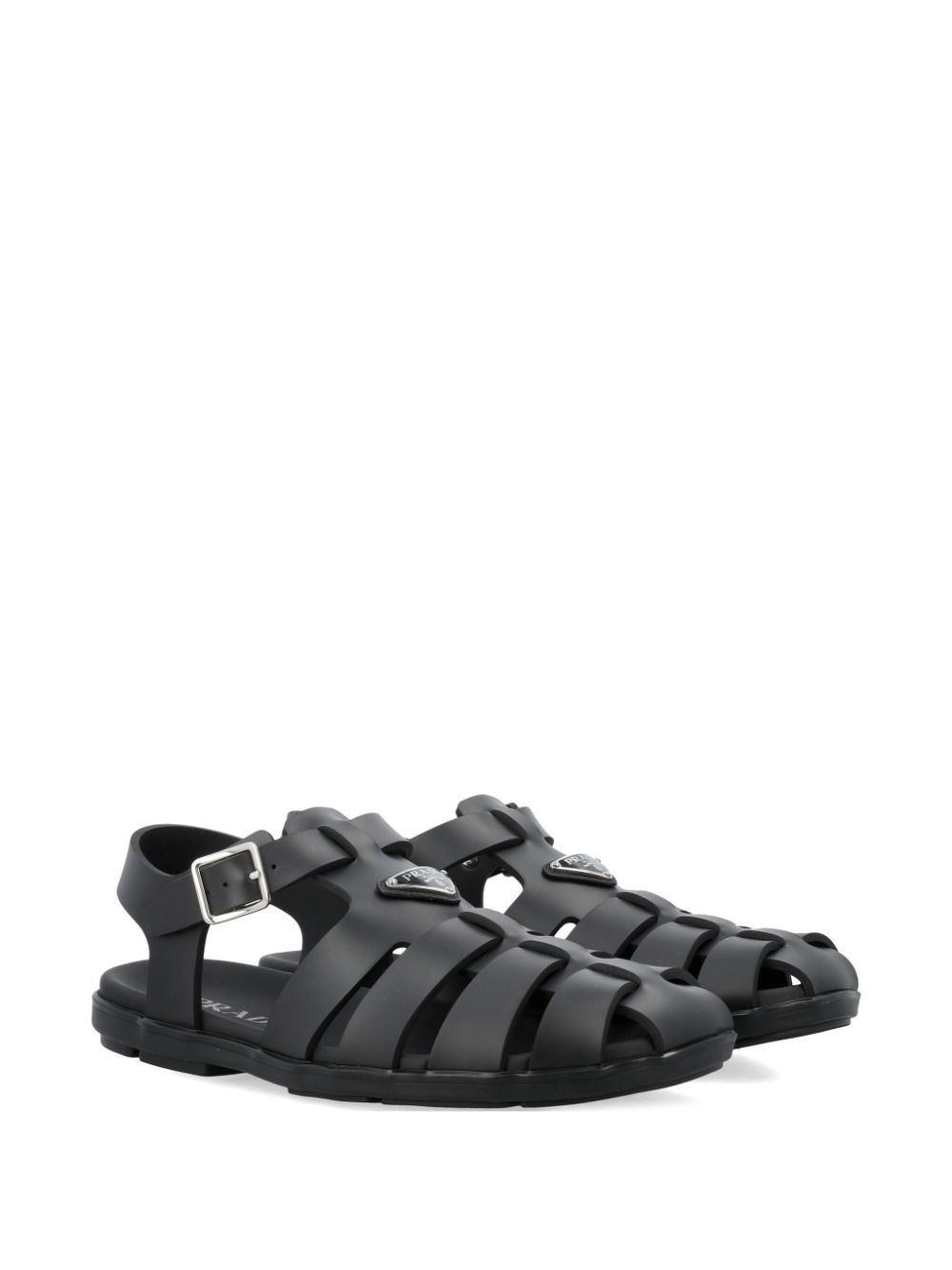 Prada cage fisherman sandals - Zwart