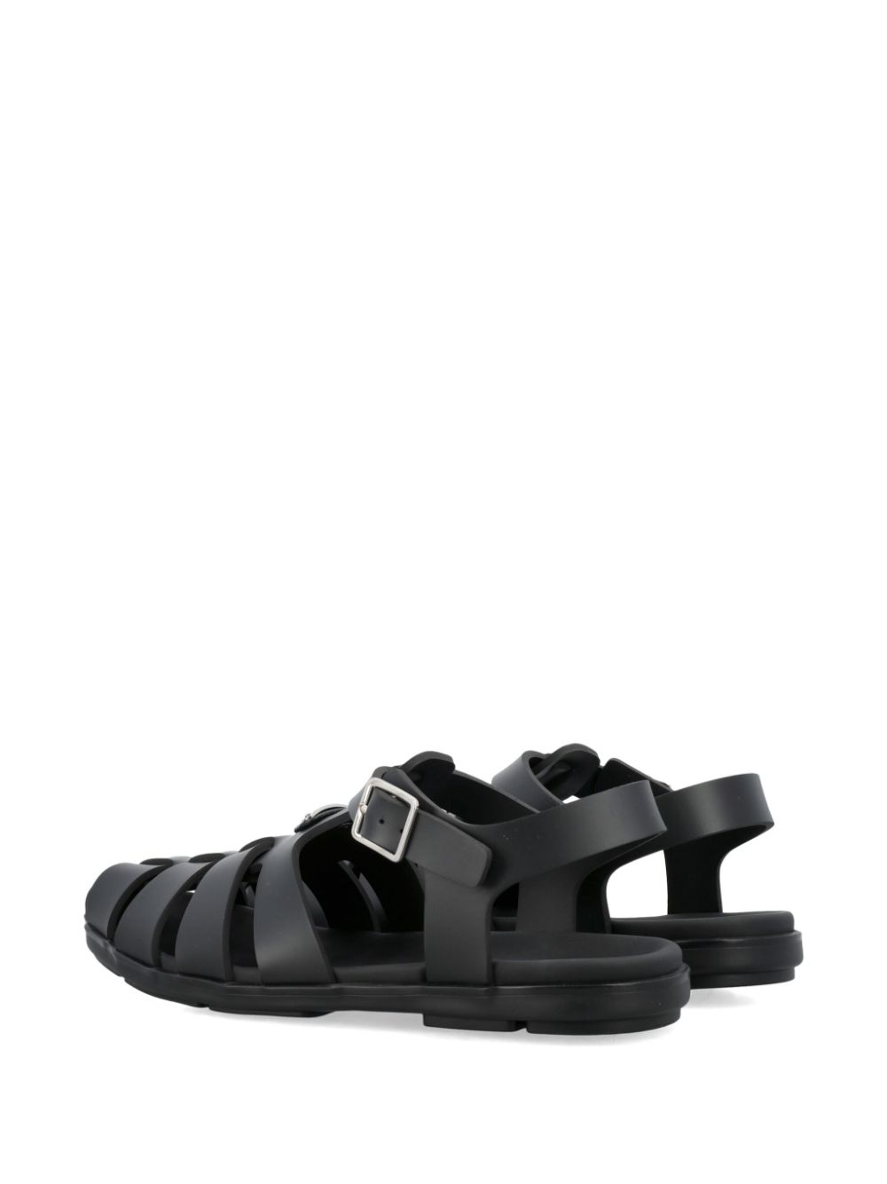 Prada cage fisherman sandals Zwart