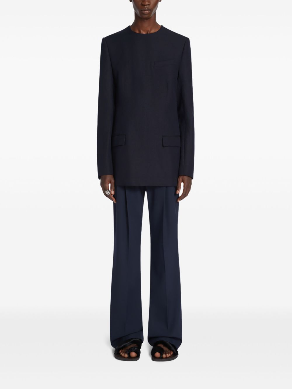 DRIES VAN NOTEN Bootcut pantalon - Blauw