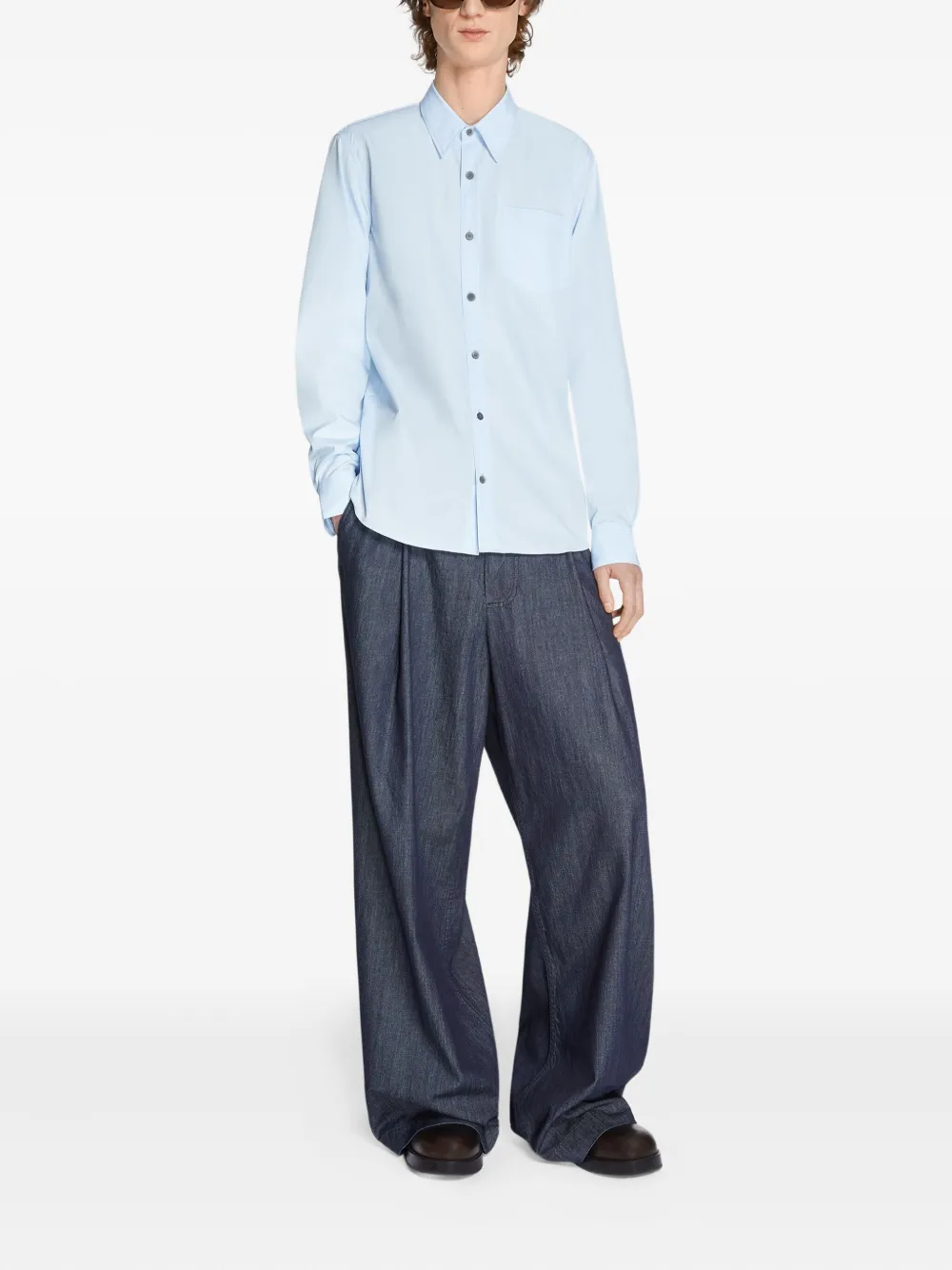 DRIES VAN NOTEN Katoenen overhemd - Blauw