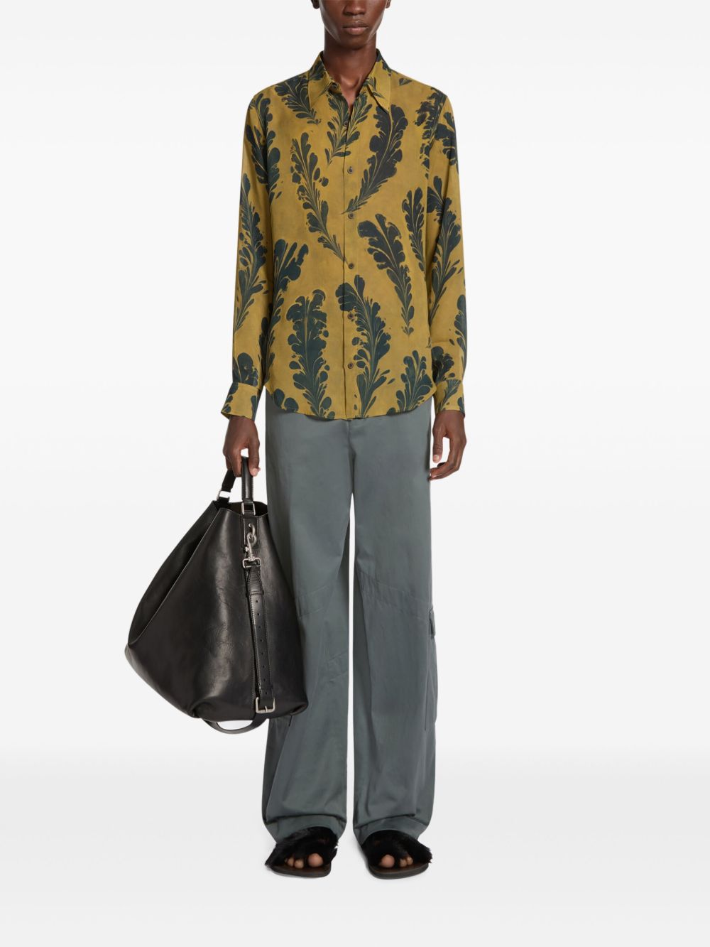 DRIES VAN NOTEN georgette shirt - Geel